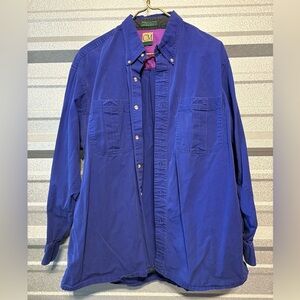 Men's Casual Royal Blue Button Down Shirt